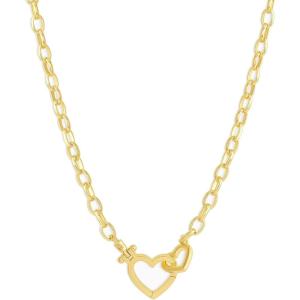 gorjana – Parker Heart Necklace 16 1/2 or 17 inches – 18K Gold Plated – Cable Chain, Interlocking Double Open Hearts – Gifting Necklace to Loved One – Stylish Gift Packaging – Unique Heart Hinge Closure(Regular)