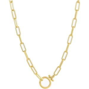 gorjana – Parker Necklace 18″ – 18k Silver or Gold Plated – Adjustable Paperclip Link Chain – Chunky Clasp – Ideal Gift Packaging(Gold Plated)