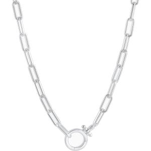gorjana – Parker Necklace 18″ – 18k Silver or Gold Plated – Adjustable Paperclip Link Chain – Chunky Clasp – Ideal Gift Packaging(Silver Plated)