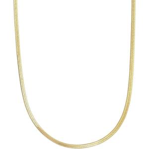 gorjana – Venice Mini Necklace 16″ – 18k Gold Plated – Elegant Herringbone Design – Timeless Style – Versatile Layering – Durable and Lightweight(Gold)