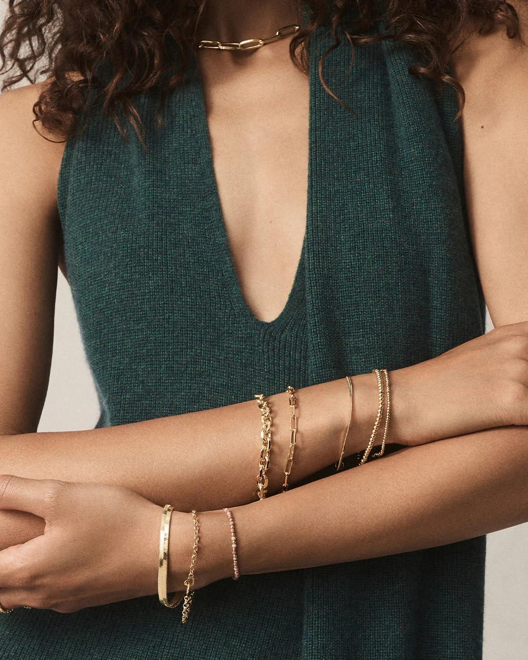 imagegorjana Parker Heart Mini Bracelet 7 14 18k Gold Plated Celebrate Meaningful Connections Stacking Bracelets for Style Elegant Interlocking DesignGold