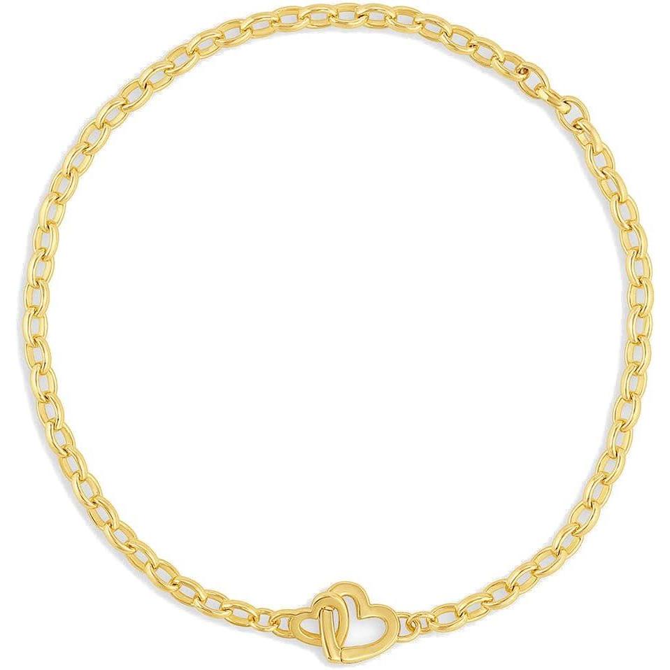 imagegorjana  Parker Heart Mini Bracelet 7 14  18k Gold Plated  Celebrate Meaningful Connections  Stacking Bracelets for Style  Elegant Interlocking DesignGold