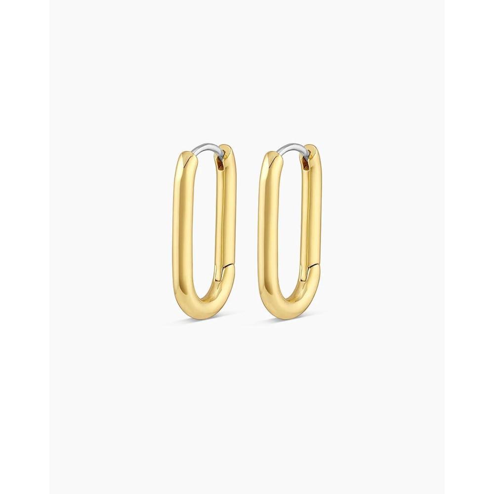 imagegorjana  Zoey Hoops 1516  18k Gold Plated  Everyday Wear  Elevate Any Look with Contemporary Design  Secure Hinge Closure  Versatile Wear