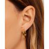 gorjana – Rose Hoops 13/16″ – 18k Gold Plated Brass – Hinge Closure – Surgical Steel Post – Timeless Elegant Design – Daily Earring Wear