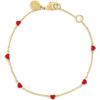 gorjana – Amour Bracelet Red 6 1/2″ to 7″ – 18k Gold Plated Brass – Red Enamel Hearts – Adjustable Length – Secure Lobster Closure – Ideal Gift Packaging – Everyday Stack, Layering with Other Jewelry