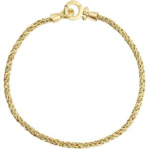 gorjana – Marin Bracelet 7 1/4″ – 18k Gold Plated Brass – Layering with Other Jewelry – Elegant Rope Detail for Timeless Style – Versatile and Classic