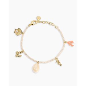 gorjana – Ocean Mini Charm Bracelet 7 1/4″ – 18k gold plated brass – Ocean-inspired charm design – Nostalgic summer keepsake – Adjustable chain length, Lobster Closure