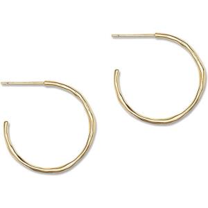 gorjana – Taner Small Hoops 1 inch – 18k Gold Plated – Hammered Texture – Everyday Wear – Timeless Elegance – Versatile Design – Secure Fit – Post Back Closure