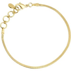 gorjana – Venice Mini Bracelet 6 1/4″ to 7 1/4″ – 18k Gold Plated Brass – Elegant Herringbone Chain Design – Adjustable Length – Layering with Other Jewelry(gold)