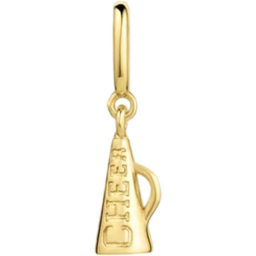 imagegorjana  Varsity Parker Charm 14  18k GoldPlated Brass  Sports Enthusiasts  Personalize Your Jewelry  Easy Attachment and RemovalCheer