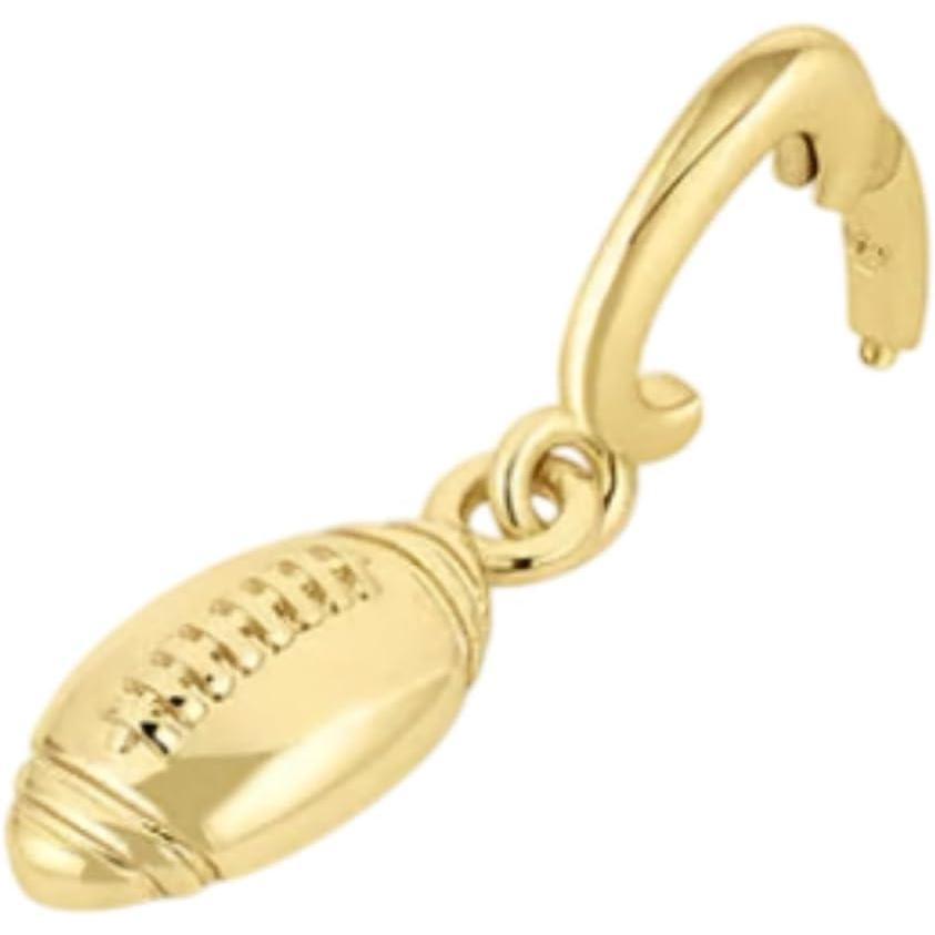 imagegorjana  Varsity Parker Charm 14  18k GoldPlated Brass  Sports Enthusiasts  Personalize Your Jewelry  Easy Attachment and RemovalFootball