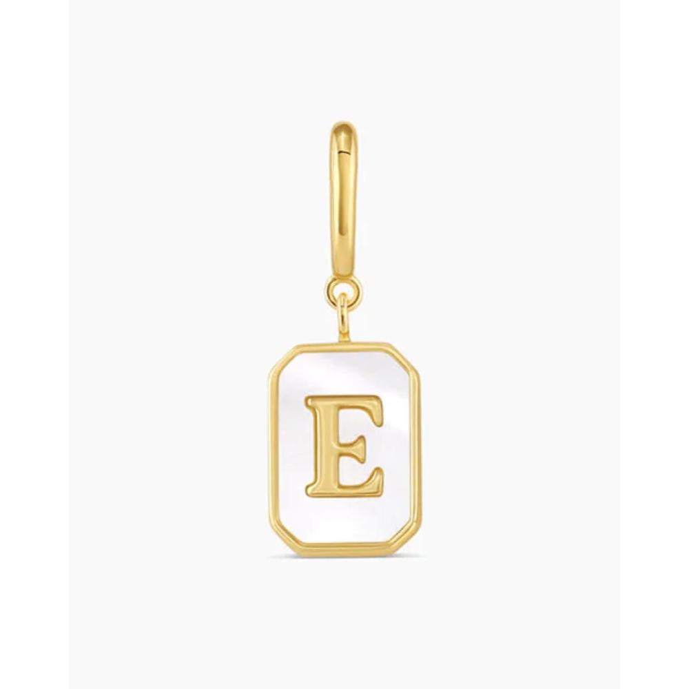 imagegorjana  Vintage Alphabet Parker Charm  Letter E  18k Gold Plated  Charm measures by 716  Personalized Initial Necklace Design  Lightweight Comfort  Versatile Accessory