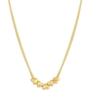 gorjana – Lou Heart Necklace 16″-18″ – 18k Gold Plated Brass – Chain with Heart Charms- Spring Ring Closure – Everyday Elegance – Perfect for Gifting(Gold)