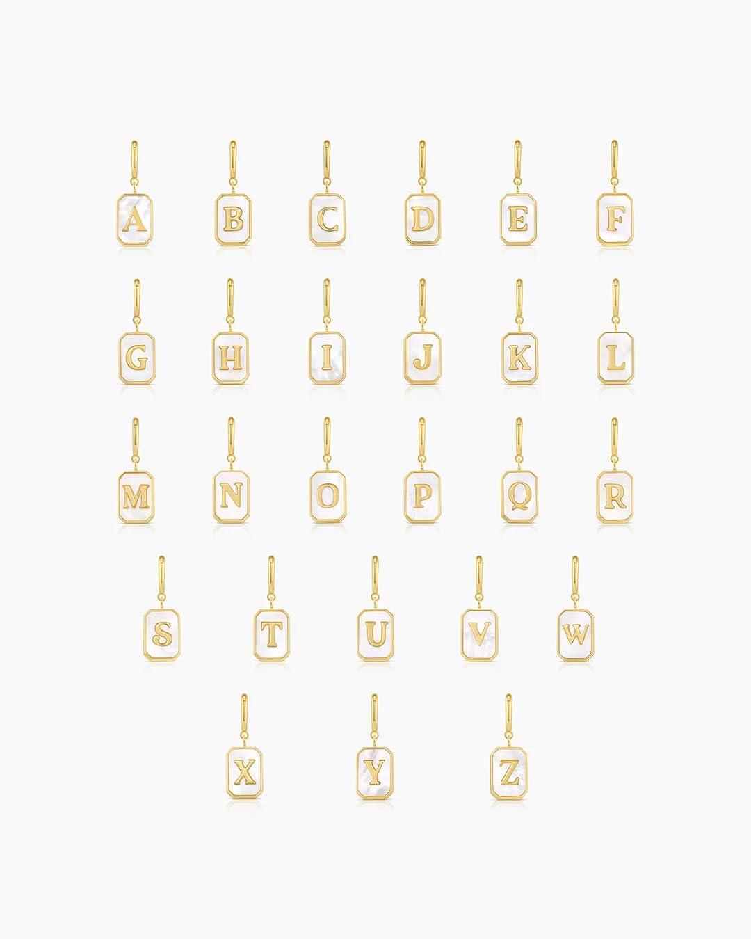 imagegorjana  Vintage Alphabet Parker Charm  18k Gold Plated  Personalized Initial Necklace Design  Lightweight Comfort  Versatile AccessoryJ