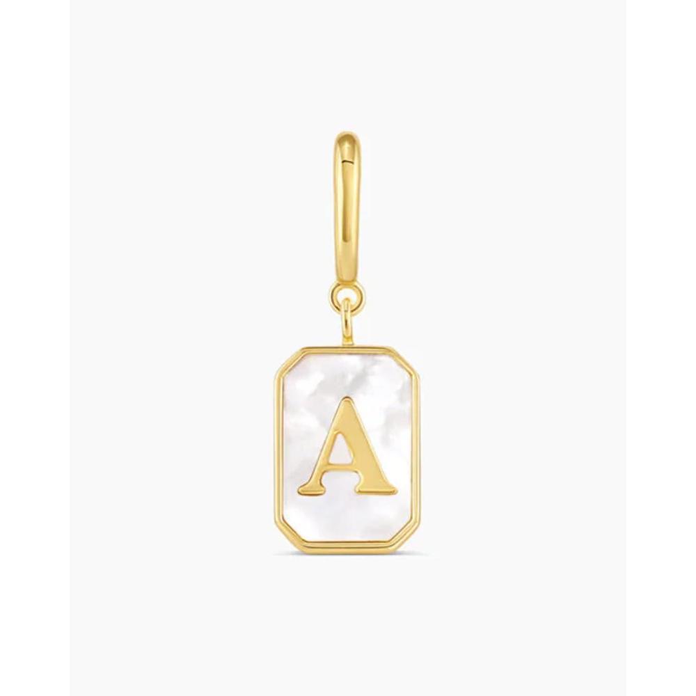 imagegorjana  Vintage Alphabet Parker Charm  18k Gold Plated  Personalized Initial Necklace Design  Lightweight Comfort  Versatile AccessoryA
