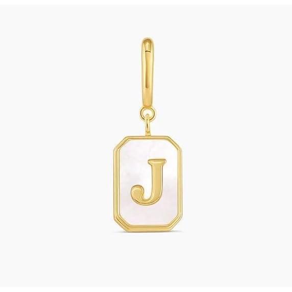 imagegorjana  Vintage Alphabet Parker Charm  18k Gold Plated  Personalized Initial Necklace Design  Lightweight Comfort  Versatile AccessoryJ