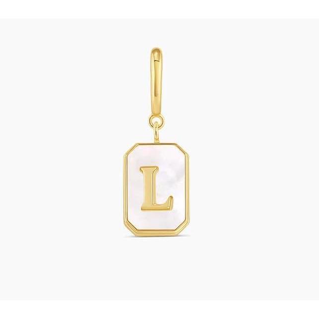 imagegorjana  Vintage Alphabet Parker Charm  18k Gold Plated  Personalized Initial Necklace Design  Lightweight Comfort  Versatile AccessoryL