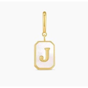 gorjana – Vintage Alphabet Parker Charm – 18k Gold Plated – Personalized Initial Necklace Design – Lightweight Comfort – Versatile Accessory(J)